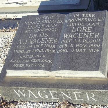 WAGENER A.J. 1898-1968 &amp; Lore LA PLOOI 1896-1974