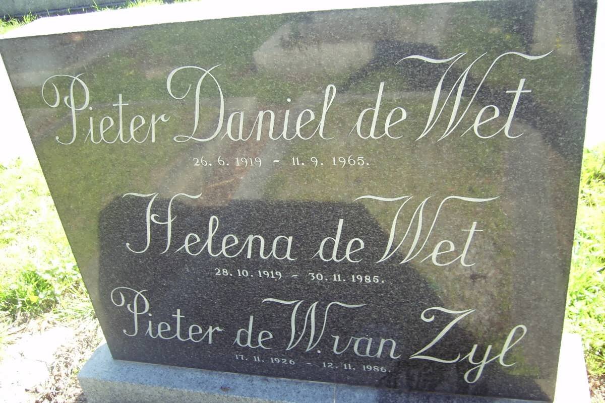 WET Pieter Daniel, de 1919-1965 &amp; Helena 1919-1985 :: VAN ZYL Pieter de W. 1926-1986