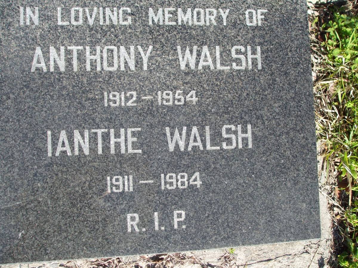 WALSH Anthony 1912-1954 :: WALSH Ianthe 1911-1984