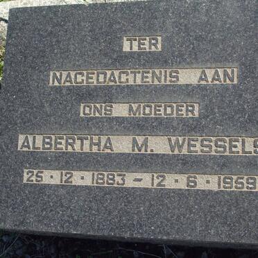 WESSELS Albertha M. 1883-1959