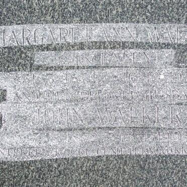 WALKER John 1872-1908 &amp; Margaret Ann PALEY 1871-1953