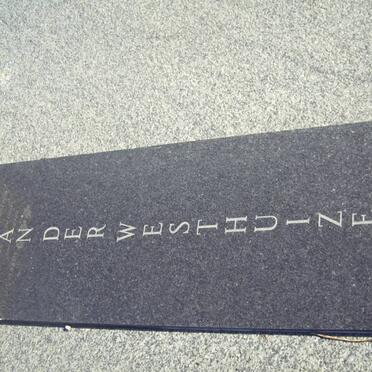 WESTHUIZEN Izak Schalk, van der 1913-1985 &amp; Agatha Wilhelmina Johanna 1920-2007