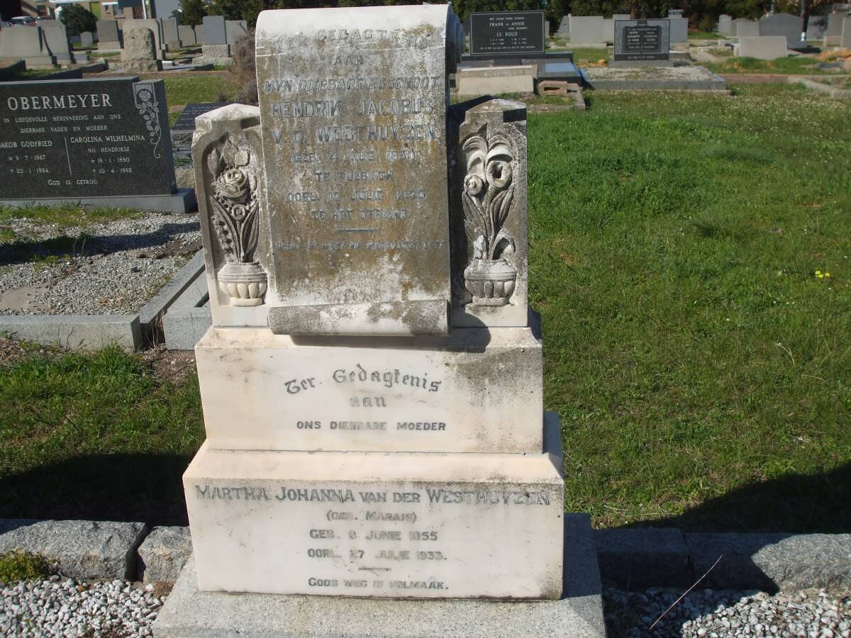 WESTHUYZEN Hendrik Jacobus, v.d. 1850-1925 &amp; Martha Johanna MARAIS 1855-1933