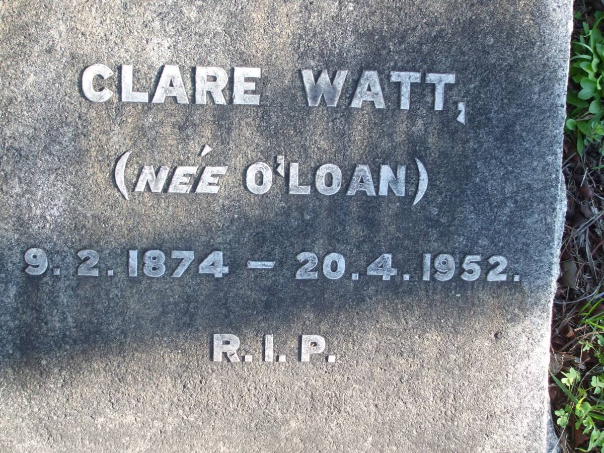 WATT Clare nee O'LOAN 1874-1952