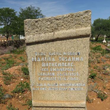 RUTHENBERG Martha Susanna nee SWANEPOEL 1857-1942