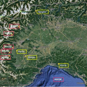 1. Po Valley drop zones and crash sites