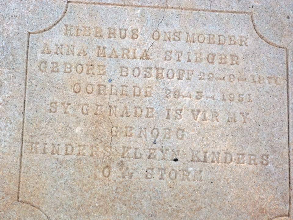 STIEGER Anna Maria nee BOSHOFF 1870-1951