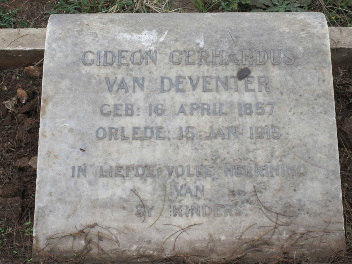 DEVENTER Gideon Gerhardus, van 1857-1916