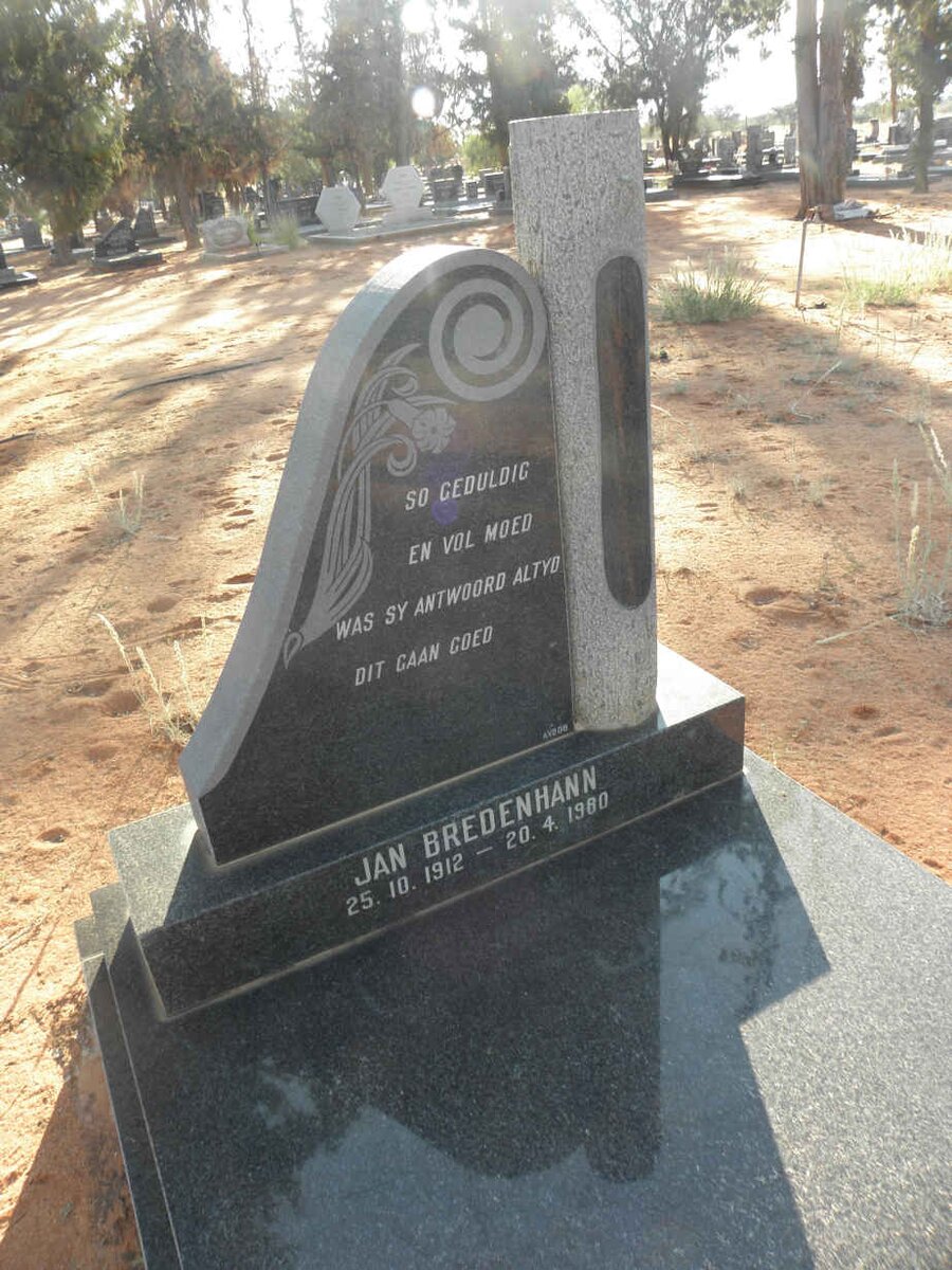 BREDENHANN Jan 1912-1980