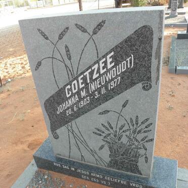 COETZEE Johanna M. nee NIEUWOUDT 1903-1977