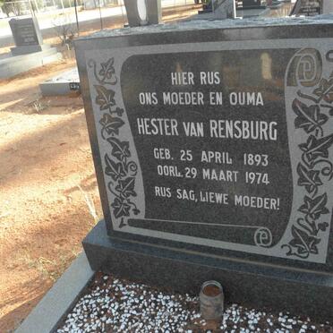 RENSBURG Hester, van 1893-1974