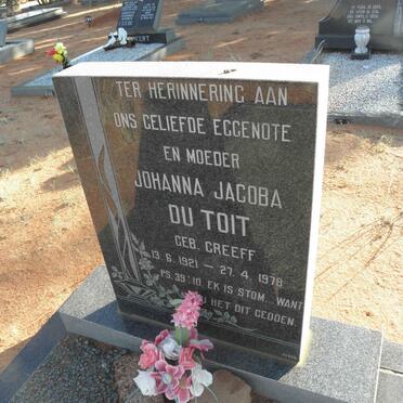 TOIT Johanna Jacoba, du nee GREEFF 1921-1978