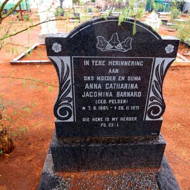 BARNARD Anna Catharina Jacomina nee PELSER 1885-1971