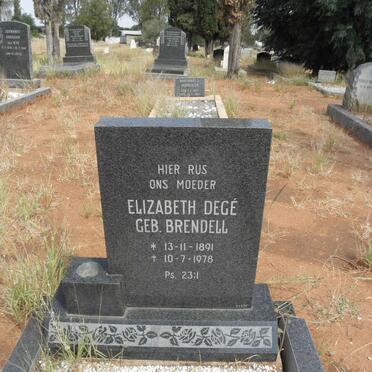 DEGE Elizabeth nee BRENDELL 1891-1978