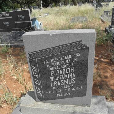 ERASMUS Elizabeth Wilhelmina nee STADLER 1892-1978