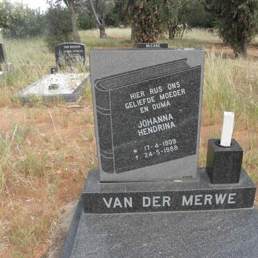MERWE Johanna Hendrina, van der 1909-1988