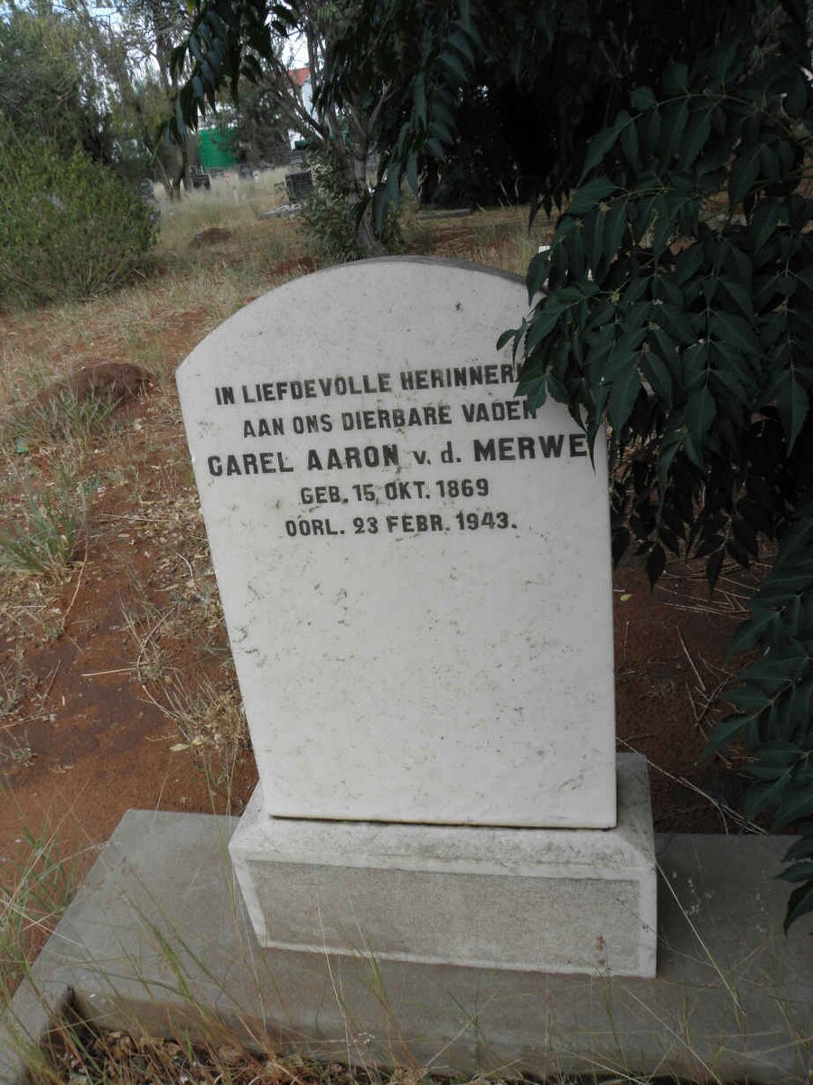 MERWE Carel Aaron, v.d. 1869-1943