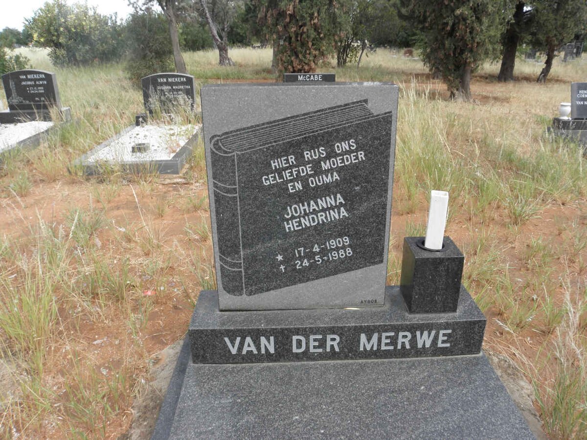 MERWE Johanna Hendrina, van der 1909-1988