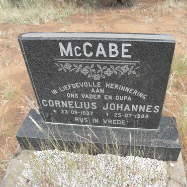 McCABE Cornelius Johannes 1937-1988