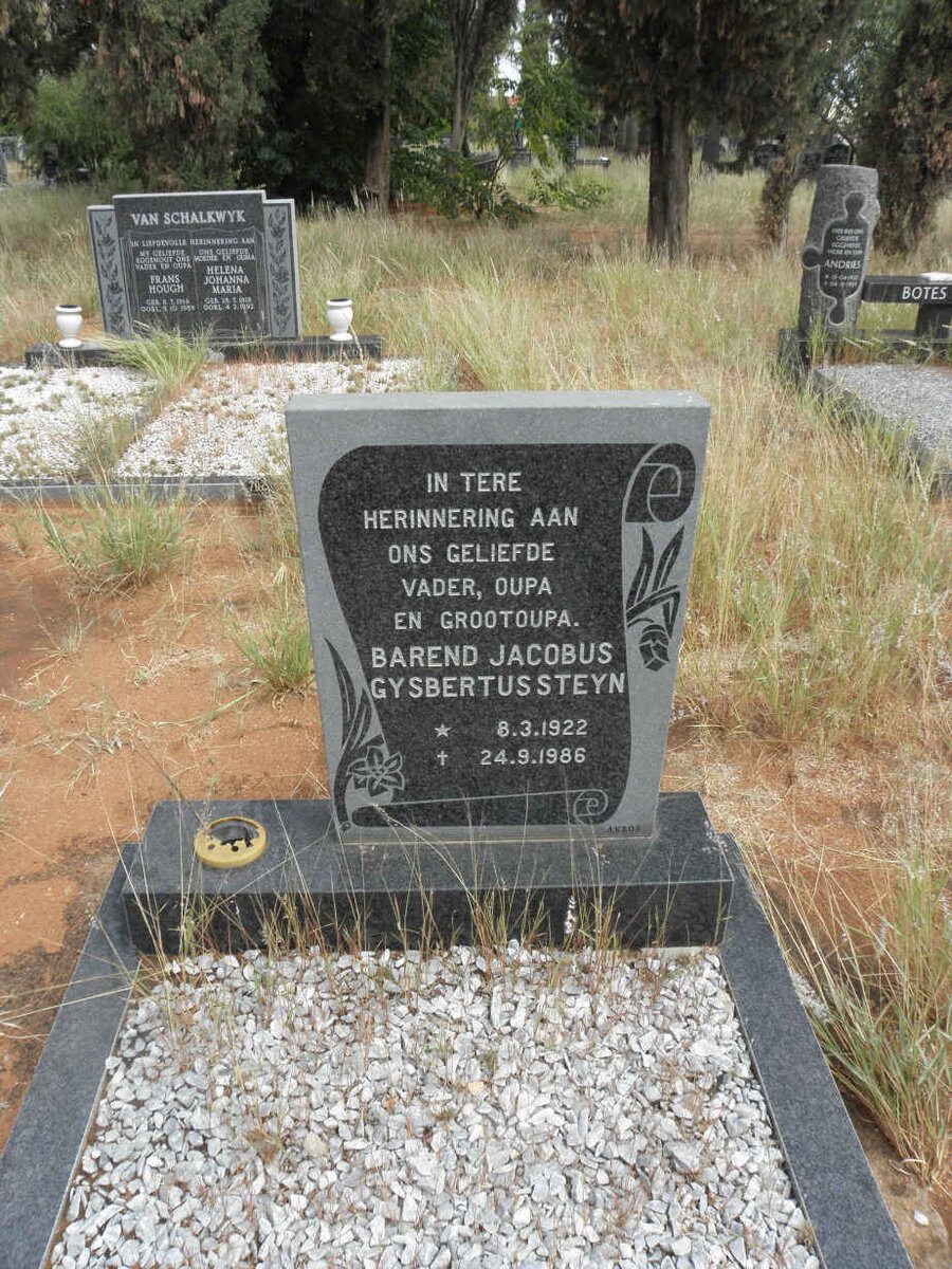 STEYN Barend Jacobus Gysbertus 1922-1986