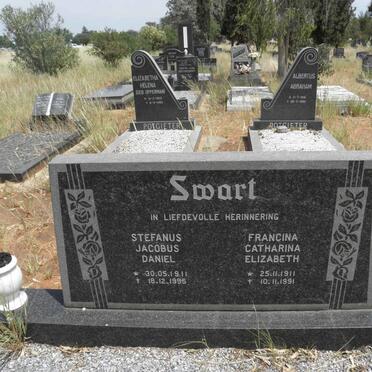 SWART Stefanus Jacobus Daniel 1911-1995 &amp; Francina Catharina Elizabeth 1911-1991