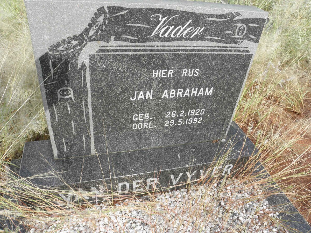 VYVER Jan Abraham, van der 1920-1992