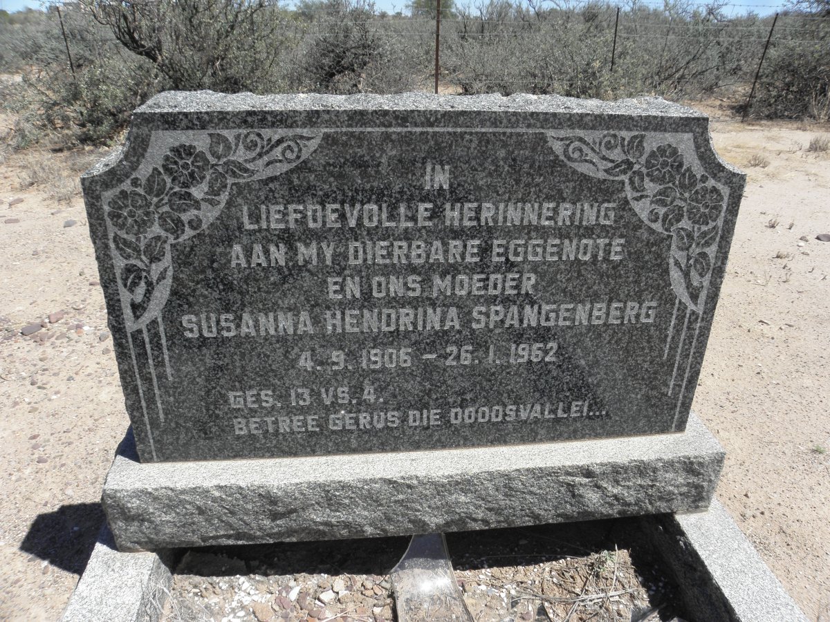 SPANGENBERG Susanna Hendrina 1906-1962