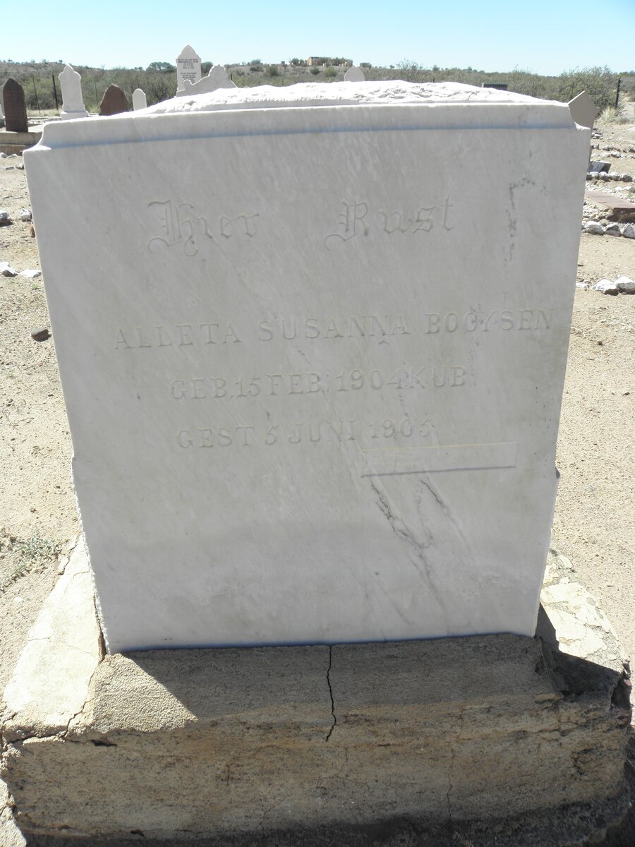 BOOYSEN Alleta Susanna 1904-1905