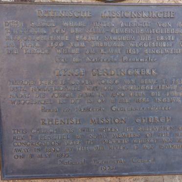 4. Rhenish Mission Church Plaque