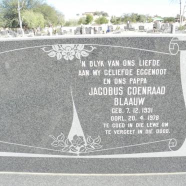BLAAUW Jacobus Coenraad 1931-1978