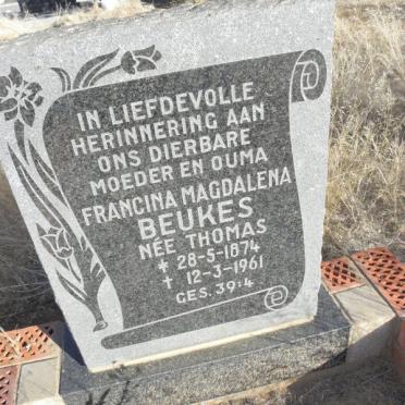 BEUKES Francina Magdalena nee THOMAS 1874-1961