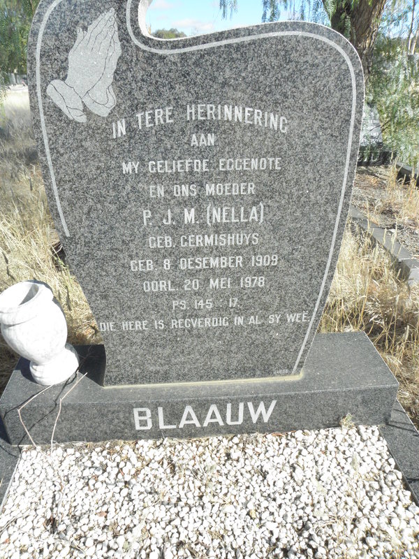 BLAAUW P.J.M. nee GERMISHUYS 1909-1978