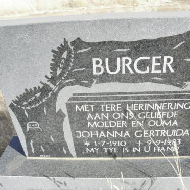 BURGER Johanna Gertruida 1910-1983