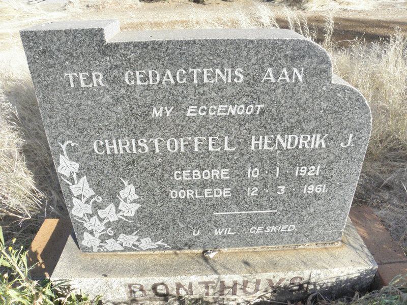 BONTHUYS Christoffel Hendrik J. 1921-1961