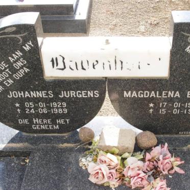 BADENHORST Johannes Jurgens 1929-1989 &amp; Magdalena E.J. 1928-1991