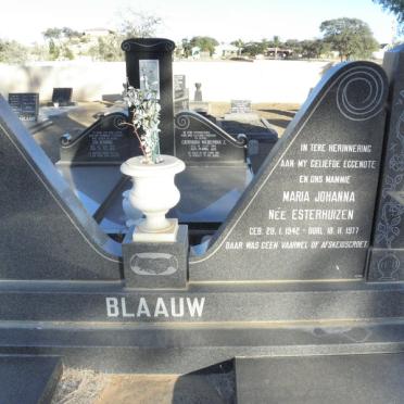 BLAAUW Maria Johanna nee ESTERHUIZEN 1942-1977