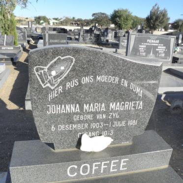 COFFEE Johanna Maria Margrieta nee VAN ZYL 1903-1981