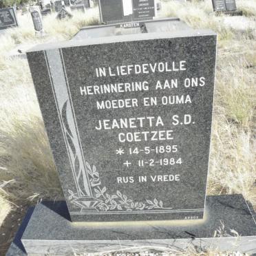 COETZEE Jeanetta S.D. 1895-1984