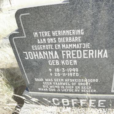 COFFEE Johanna Fredrieka nee KOEN 1947-1970