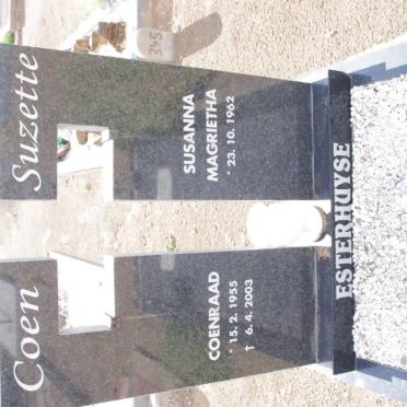 ESTERHUYSE Coenraad 1955-2003 &amp; Susanna Magrietha 1962-