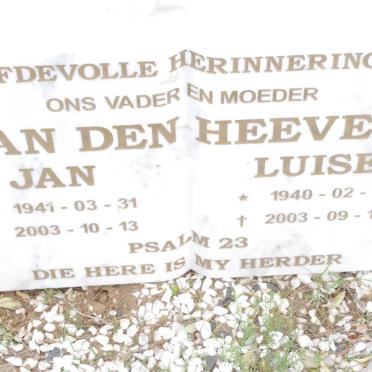 HEEVER Jan, van den 1941-2003 &amp; Luise 1940-2003