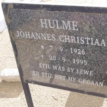 HULME Johannes Christiaan 1926-1995