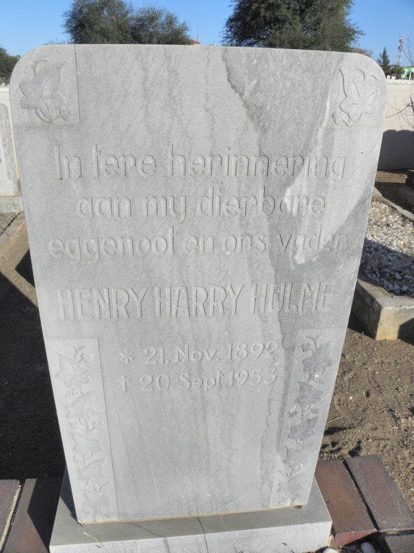 HULME Henry Harry 1892-1953