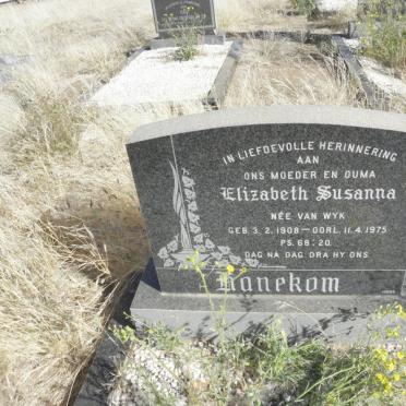HANEKOM Elizabeth Susanna nee VAN WYK 1908-1975