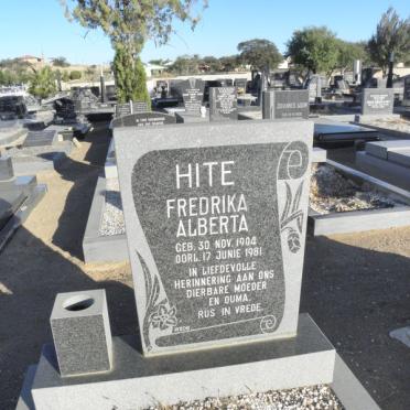 HITE Fredrika Alberta 1904-1981