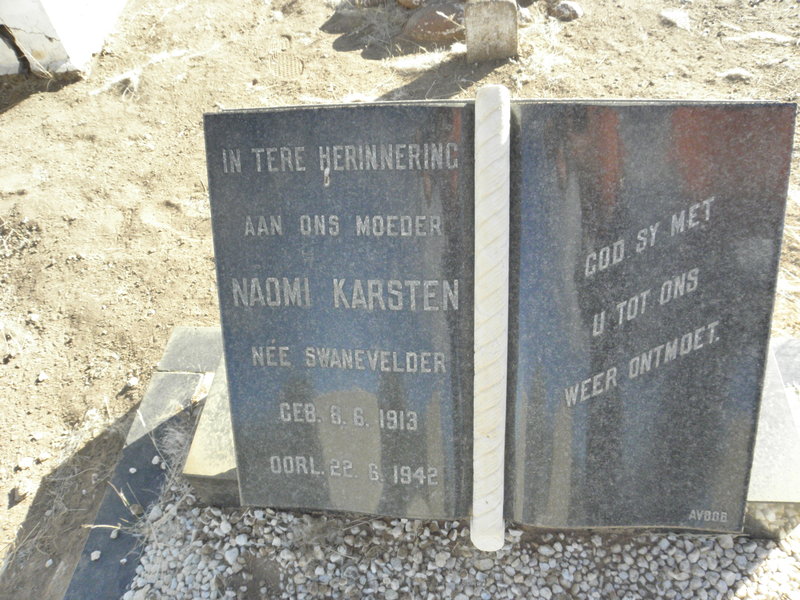 KARSTEN Naomi nee SWANEVELDER 1913-1942