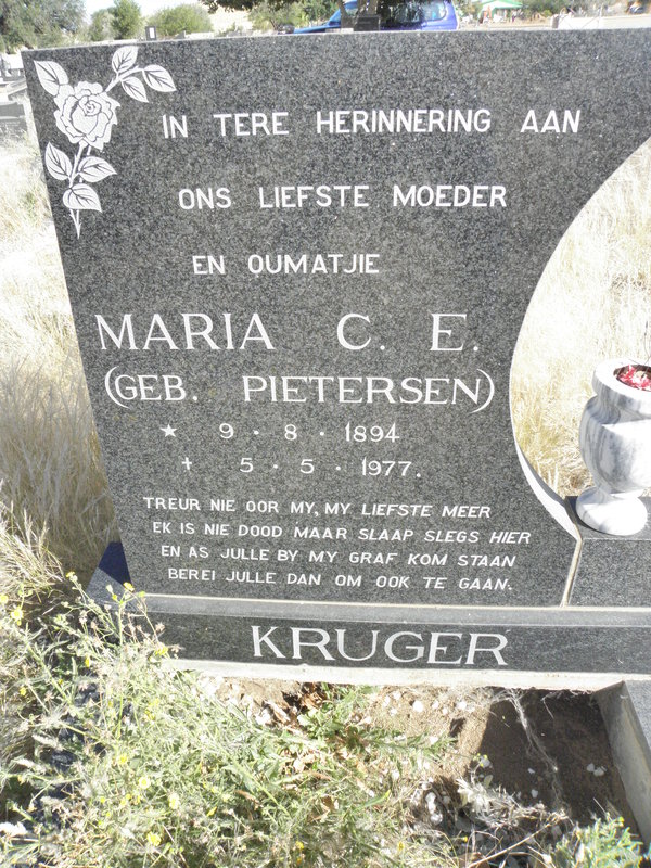 KRUGER Maria C.E. nee PIETERSEN 1894-1977