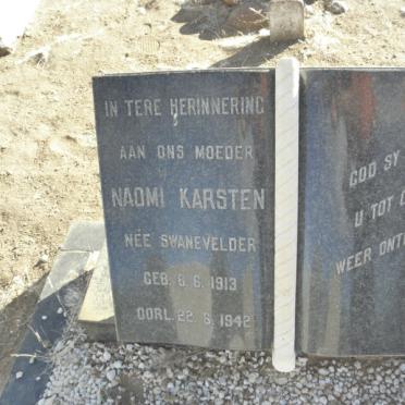 KARSTEN Naomi nee SWANEVELDER 1913-1942