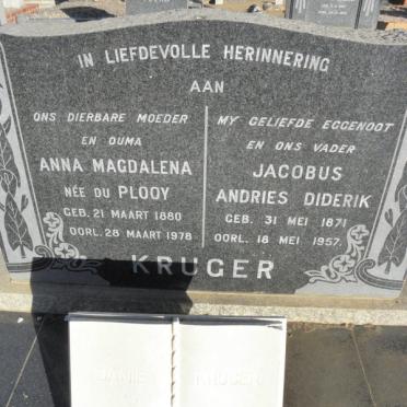 KRUGER Jacobus Andries Diderik 1871-1957 &amp; Anna Magdalena DU PLOOY 1880-1978