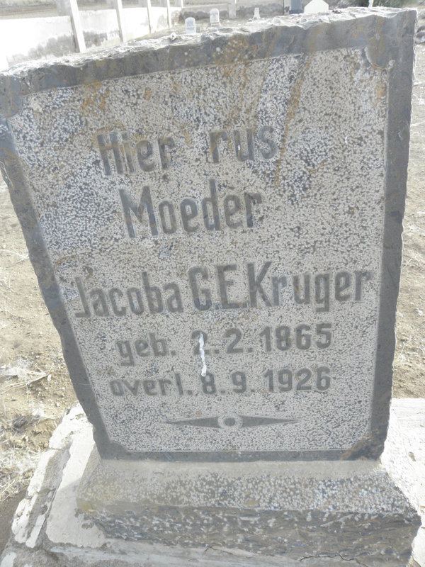 KRUGER Jacoba G.E. 1865-1926